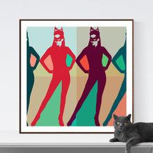 Color Cat - pop art kunstværk af Helt Sort