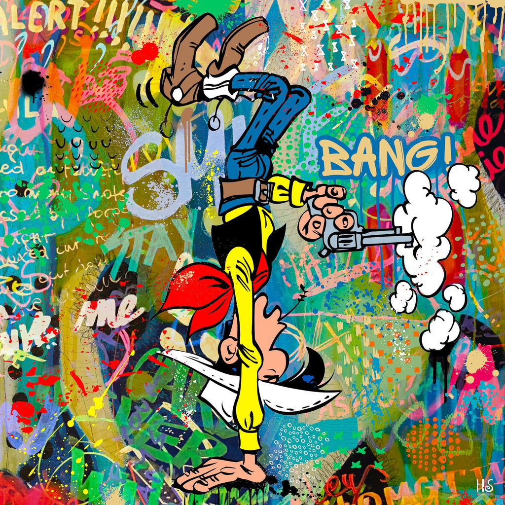 Lucky Luke pop art kunst af Helt Sort – Helt Sort Galleri