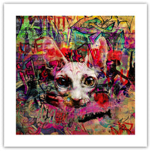 The Graffiti Cat - giclée kunstværk fra Helt Sort Galleri