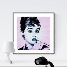 Audrey Hepburn - pop art kunstværk af Helt Sort