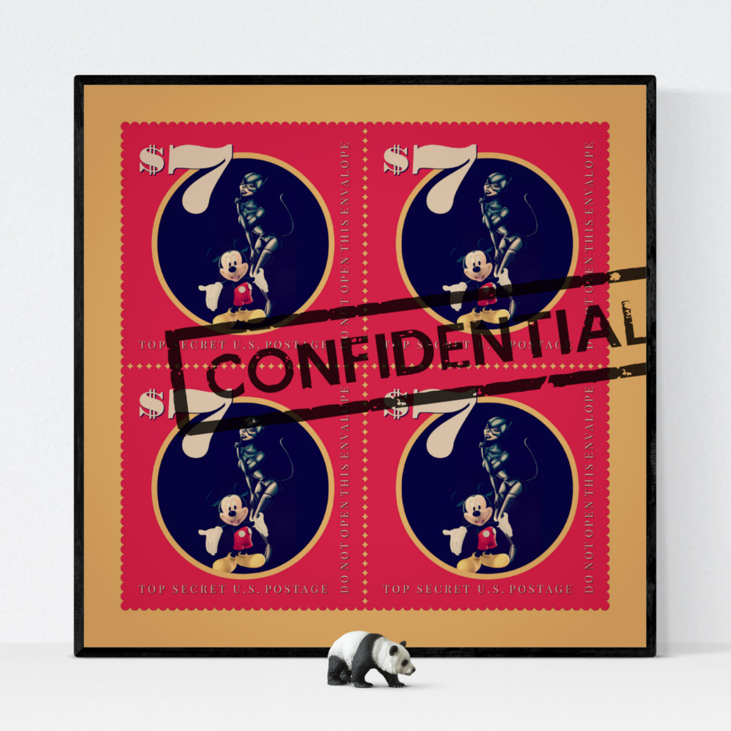 Confidential pop art kunstværk af Helt Sort