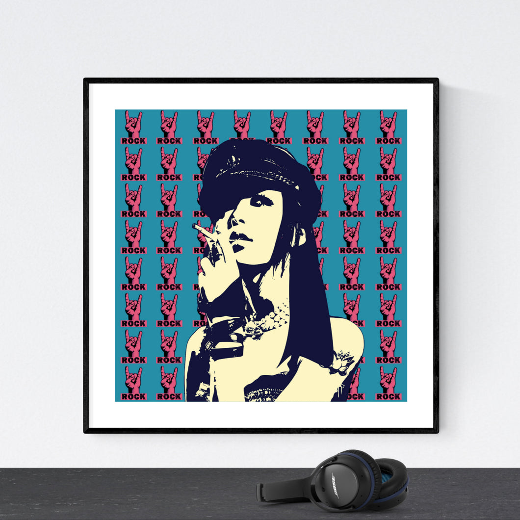 Rock Baby Rock - pop art kunsttryk af Helt Sort